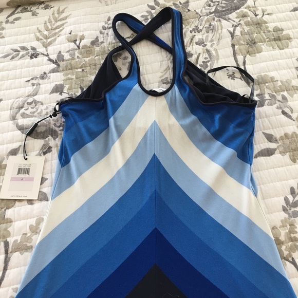 NWT Calvin Klein maxi dress. Beautiful blues. Sz 6 - Picture 6 of 7